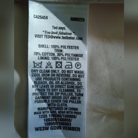 Ted Baker" Vember Lace" Dress SZ.1 US.XS - Picture 8 of 8